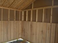 10x14 Run In Horse Barn Interior with kickboards